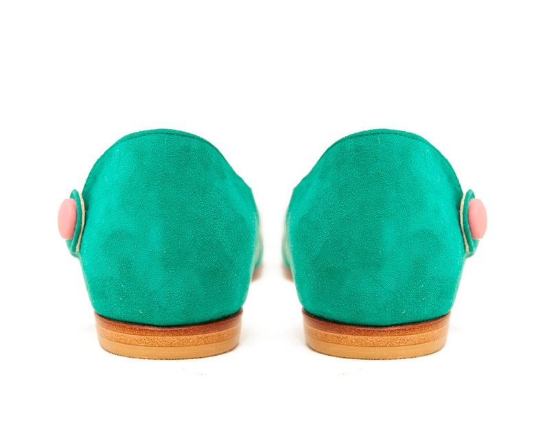 Lorna Green. Green suede woman shoes. To dance lindy hop, swing or wear. Made in Argentina image 8