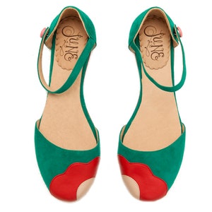 Lorna Green. Green suede woman shoes. To dance lindy hop, swing or wear. Made in Argentina image 6