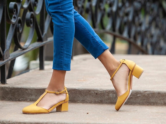 Color Senape Scarpe Senape Tacco Decollete Giallo Senape 2025