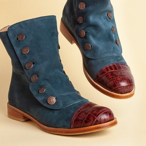 Handmade Leather Button Booties: Romantic Vintage Style