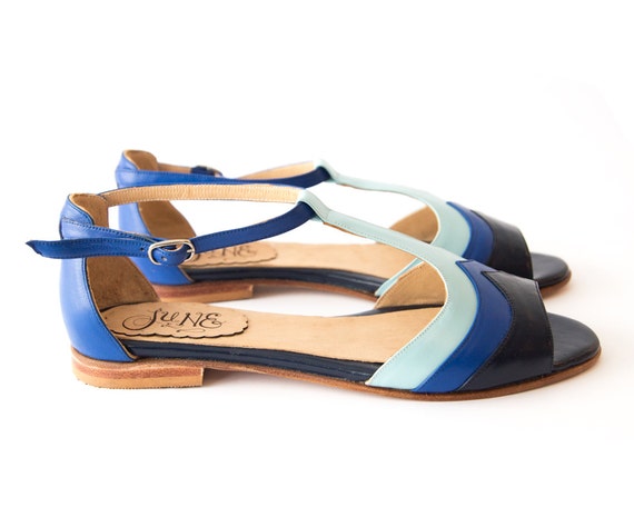 navy blue t strap sandals