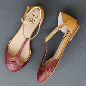 Sisi Shoes. Handmade Leather Mary Jane Flat Sandal. Vintage - Etsy