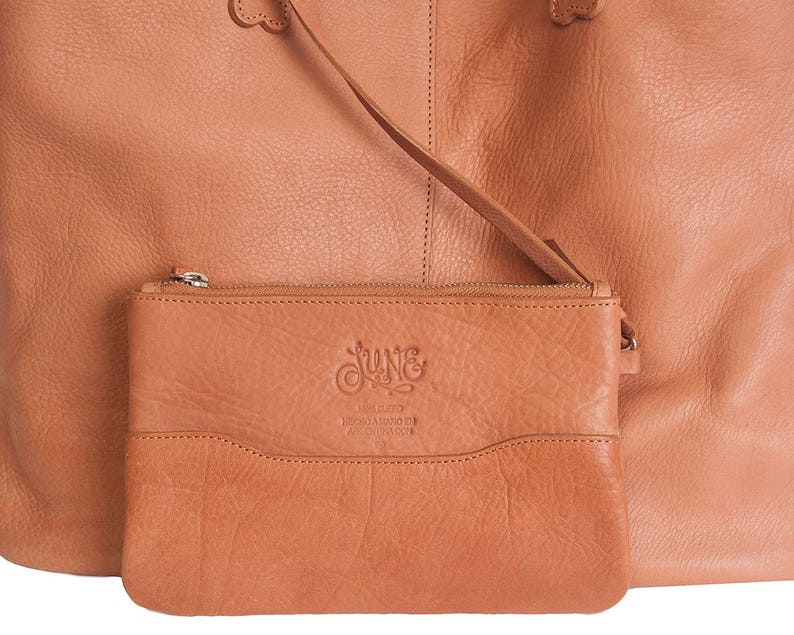 Leathergoods Purse Handmade in Argentina Beba Suela Light brown leather Tote Bag