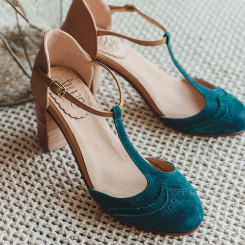 Handmade Suede and Leather Women Shoes. T-strap Mary Jane - Etsy