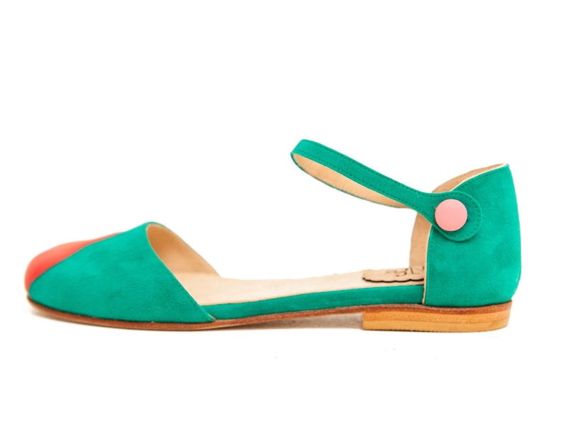 Lorna Green. Green suede woman shoes. To dance lindy hop, swing or wear. Made in Argentina image 7