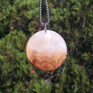 Aurora Pendant, northern lights, southern lights, recycled burlwood & resin necklace, Aurora Australis, Aurora Borealis, unisex gift