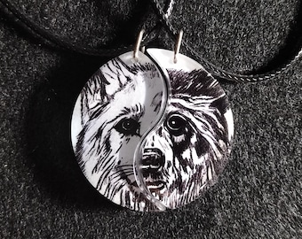 Wolf Bear Friendship Necklaces, Animal Jewelry, Best Friends, BFF, Anniversary Gift, Friendship jewelry, unisex gift, yin yang necklaces