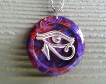 Eye of Horus Pendant: Egyptian Wadjet Resin Necklace