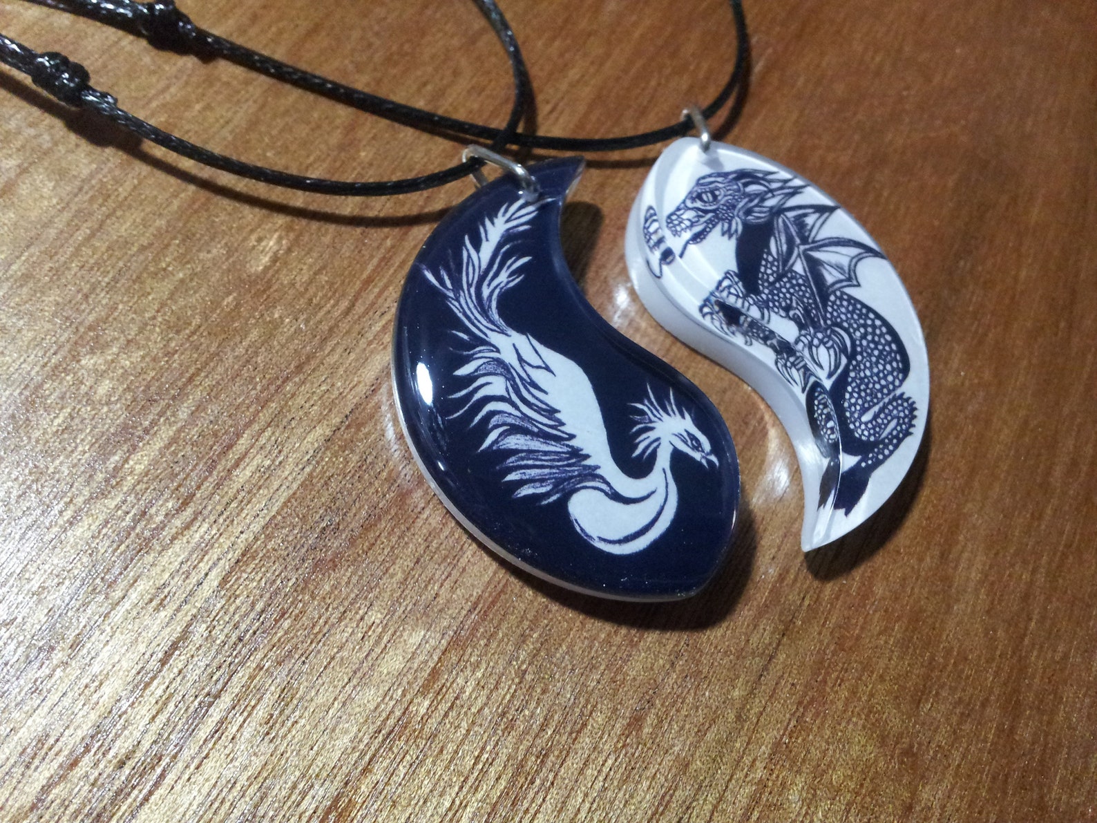 Phoenix and Dragon Friendship Necklaces Wedding Gift Couples Etsy
