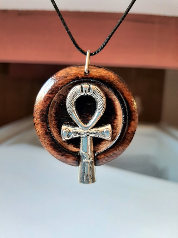 Wooden shop ankh necklace