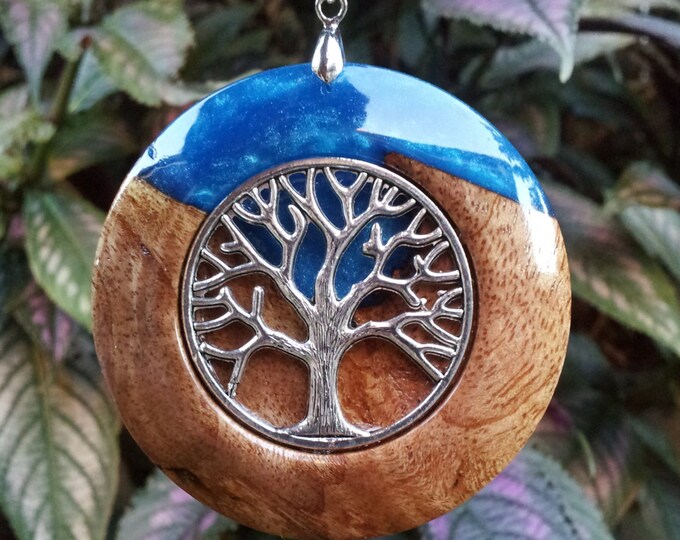 Tree of Life Curly Mango Wood Pendant Etsy