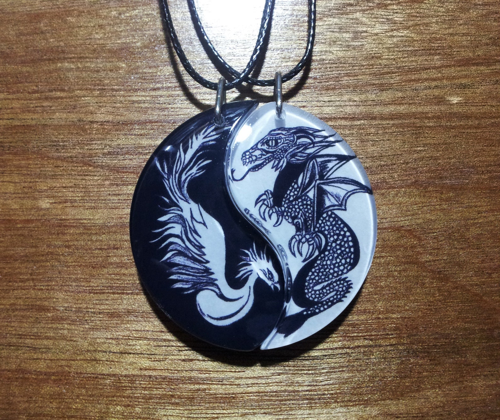 Phoenix and Dragon Friendship Necklaces Wedding Necklaces Etsy