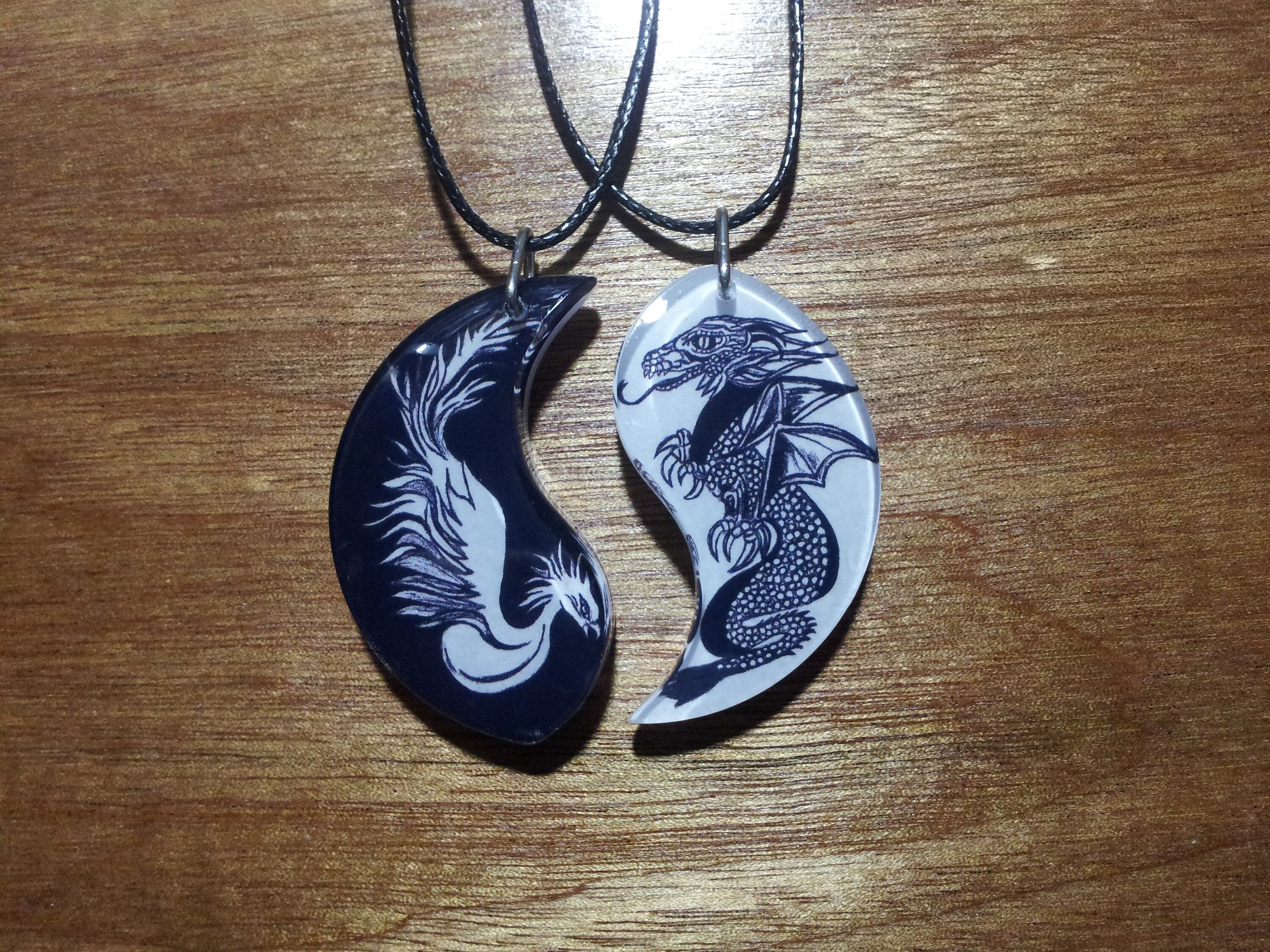 Phoenix and Dragon Friendship Necklaces Wedding Necklaces Etsy