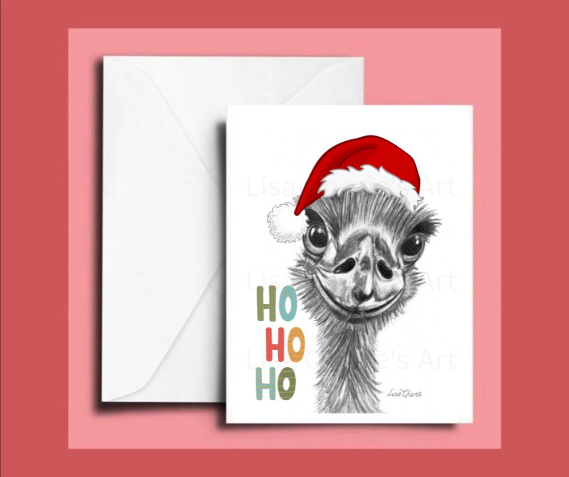 Emu Christmas Cards Blank Inside Handmade Cards Australian Etsy Australia