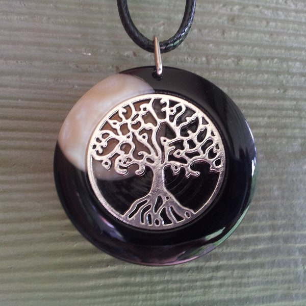 As Above So Below Tree of Life and Moon Pendant, symbolism, nature inspired, unisex jewelry, forest, earth based spirituality