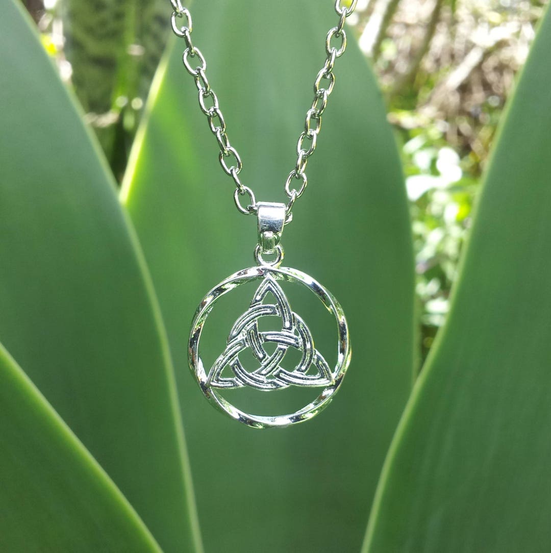 Triquetra Necklace, Symbolic Jewelry, Silver Plated Triquetra Necklace, Celtic Knot, Wiccan