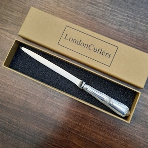 Large Letter Opener Silver Plated Vintage Handle with New Stainless Steel Blade Retro Recycled Cutlery Great Gifts for Men by LondonCutlers