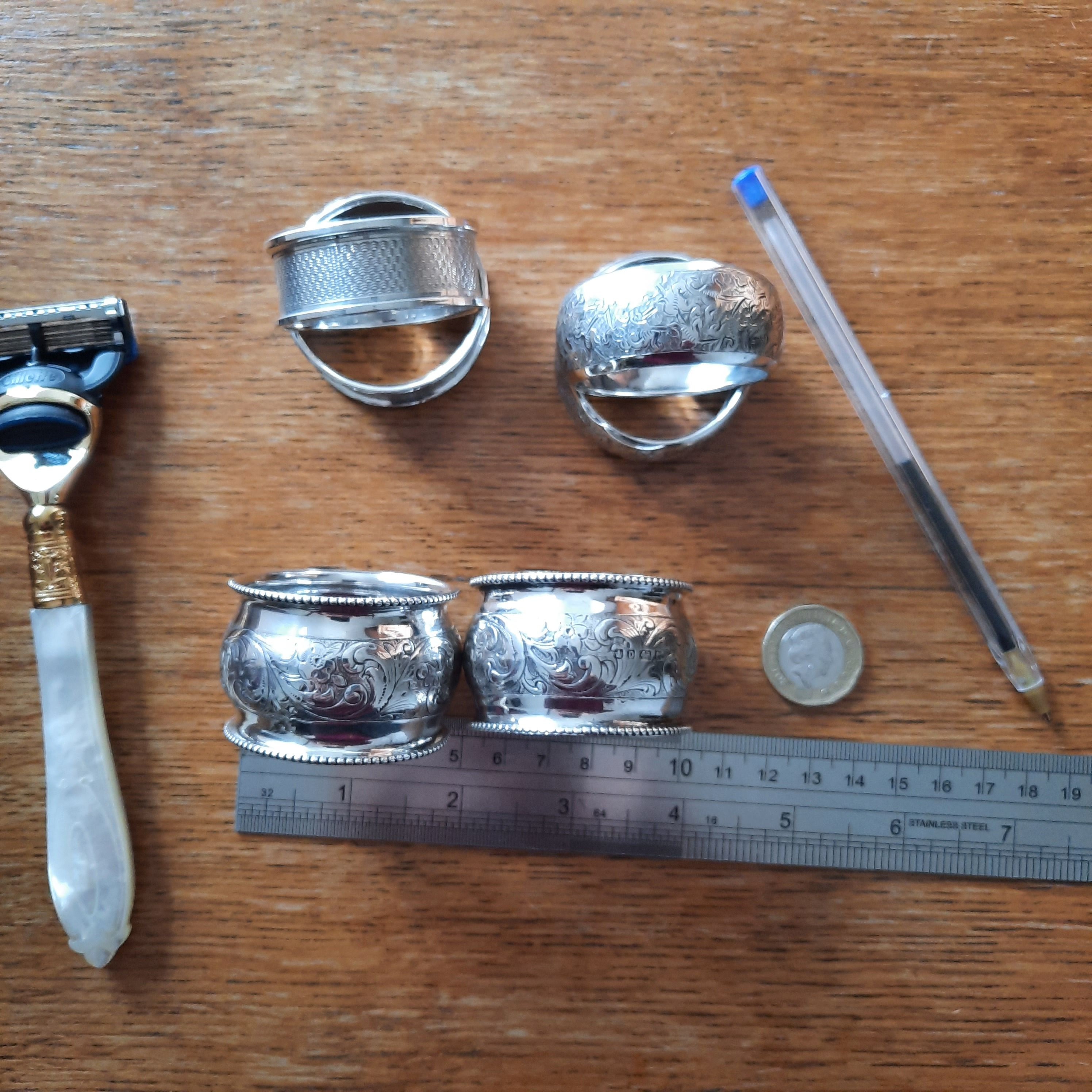 イギリスアンティーク 純銀製 ナフキンリング シェフィールド刻印