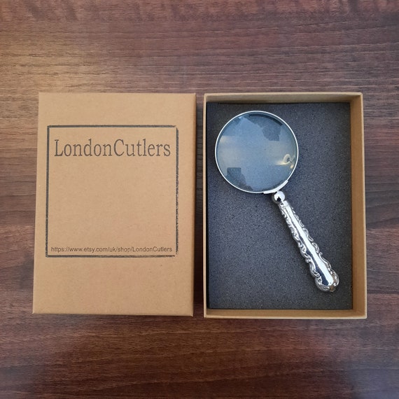 Small Magnifying Glass With Antique Sterling Silver Handle Dated 1916,  Vintage Handled Magnifier Made From Reclaimed Cutlery, Fab Gift Idea 