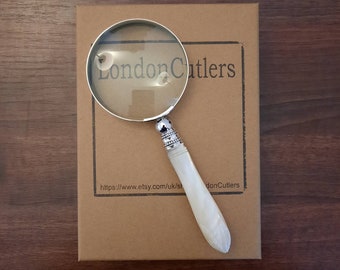 Small Magnifying Glass Chunky Mother of Pearl Handle Vintage Recycled  Antique Cutlery Magnifier With Glass Lens Great Gifts by Londoncutlers 