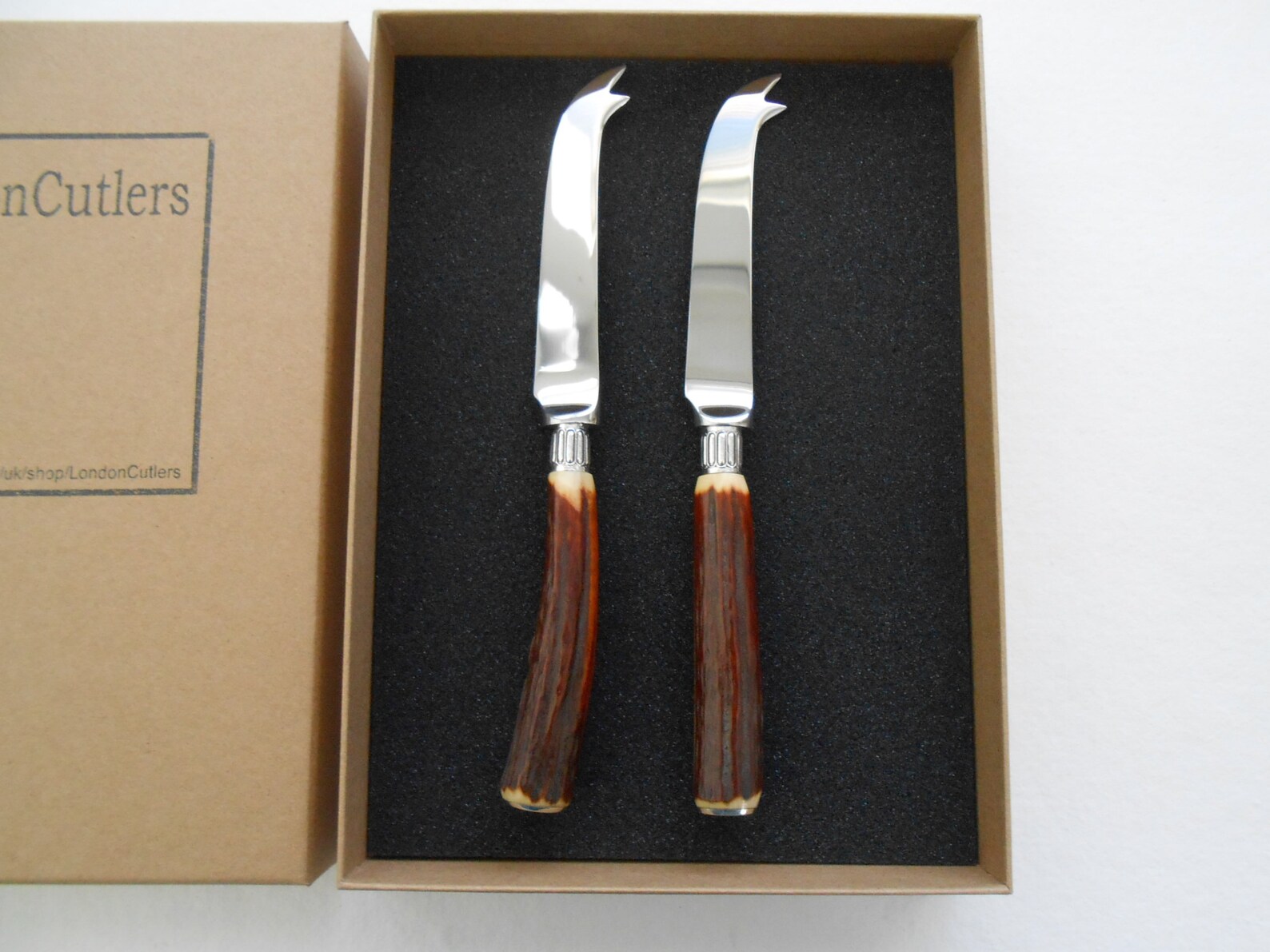 Horn Cheese Knives New Stainless Steel Blades with Vintage Etsy