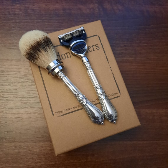 Fusion Razor Shaving Set Antique Sterling Silver Handles London