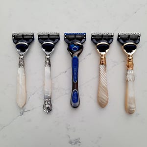 Golden Fusion Razor With Heavy Base, Twist Mother of Pearl Handle ...