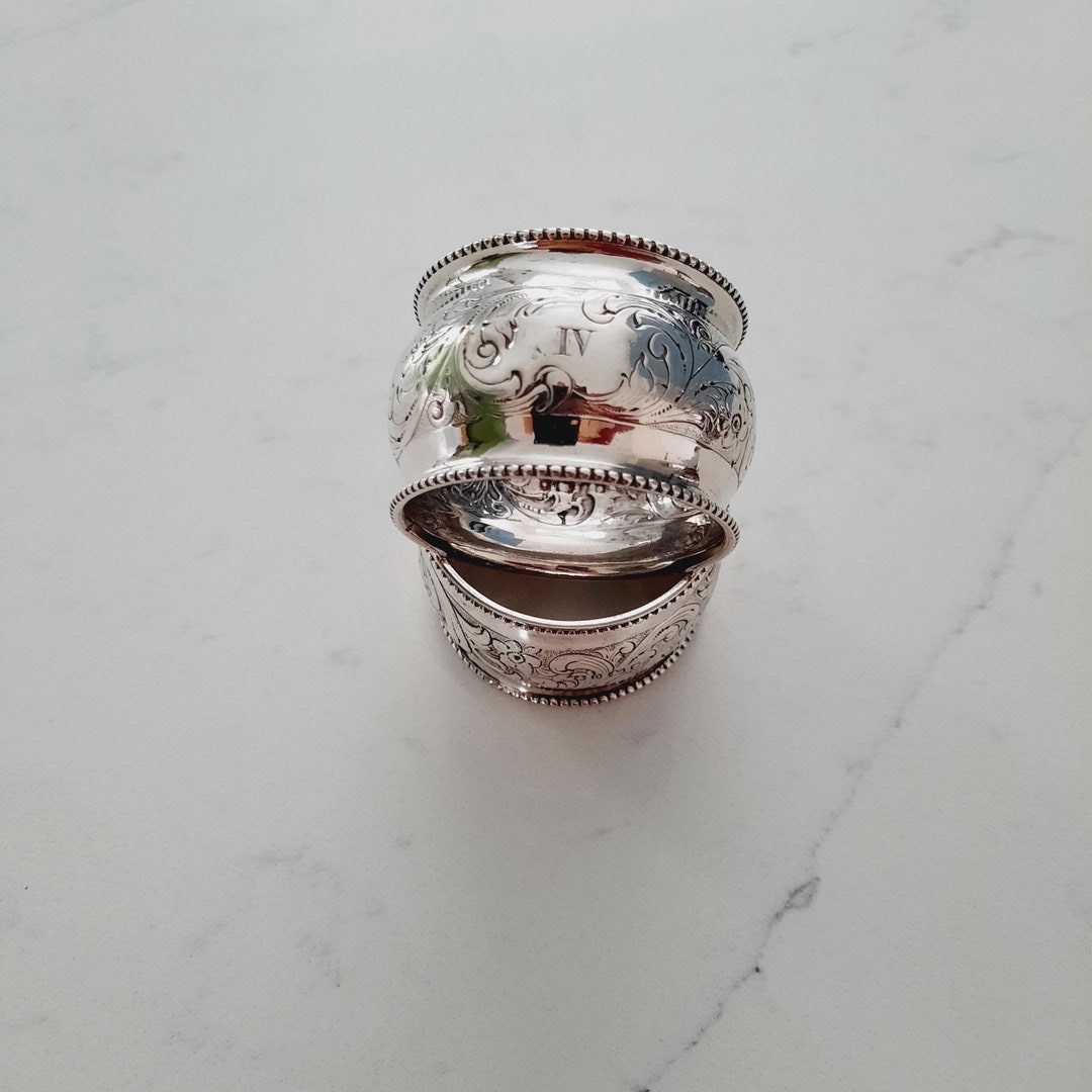 イギリスアンティーク 純銀製 ナフキンリング シェフィールド刻印