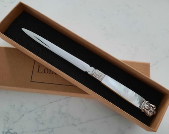 Letter Opener, Mother of Pearl Handle with EPNS Trim, Stainless Steel Letter Cutter, LondonCutlers Fab Pearl Anniversary Gifts