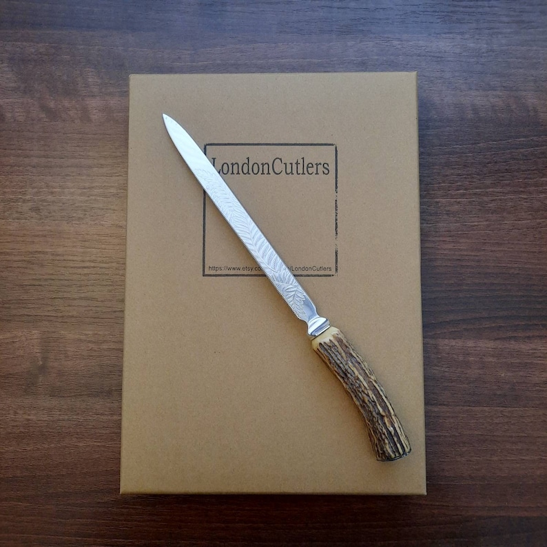Long EPNS Serrated Letter Opener With Horn Handle Recycled & Etsy