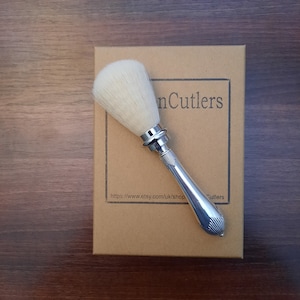 Antique Handled Shaving Brush with Silver Plated Handle Circa 1880 Wet Shaver Vintage Grooming Odourless Synthetic Bristles Great Gift Ideas
