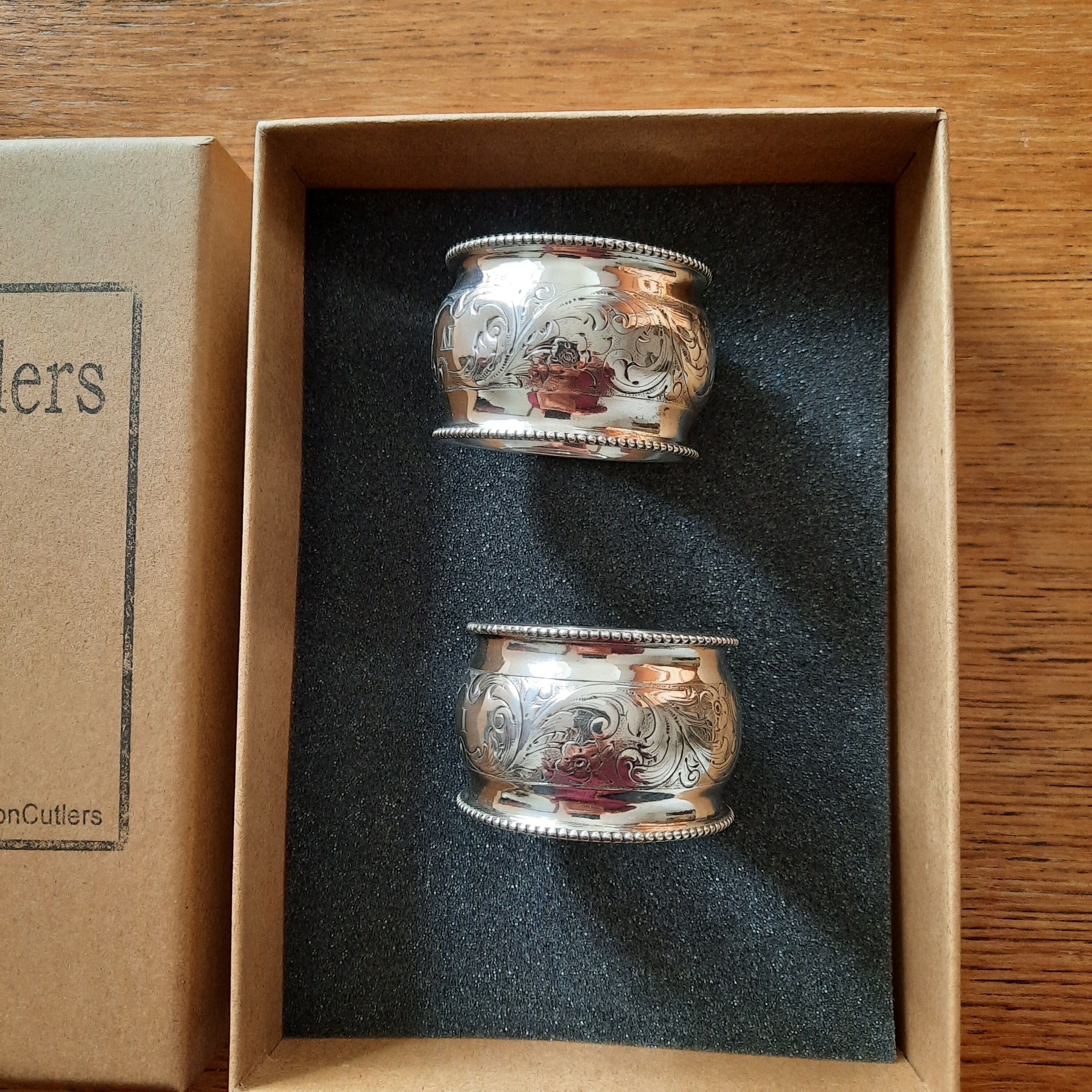 イギリスアンティーク 純銀製 ナフキンリング シェフィールド刻印