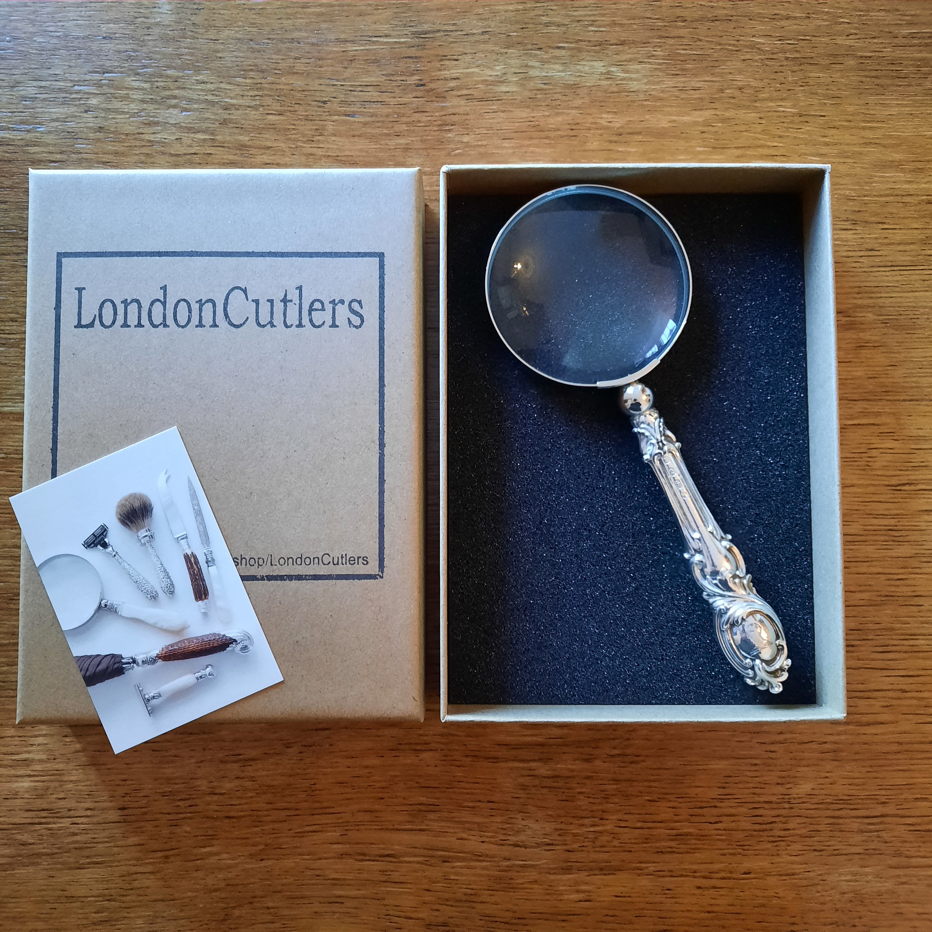 Loupe ANTIQUE VINTAGE ARGENT, grande et lourde, 12 de long