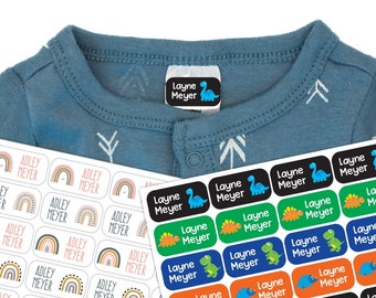 Clothing Tag Labels - Daycare Labels - Dishwasher Safe Name Labels - Pick Your Theme