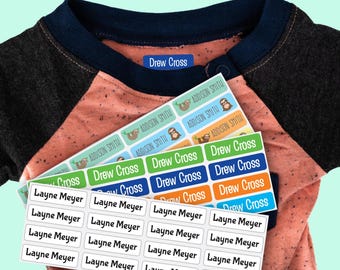 Iron On Name Labels for Clothing - Permanent Waterproof Tags Kids Camp School Uniform Daycare Laundry Care Labels