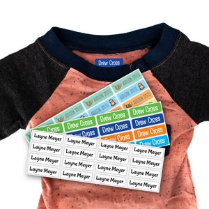 melu kids® Iron on Name Labels for Clothing (50), Personalized and