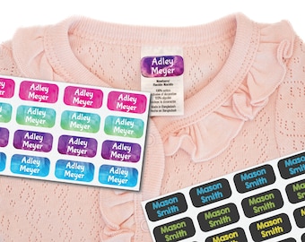 Clothing Tag Labels - Daycare Clothing Labels - Dishwasher Safe Labels - Pick Your Theme