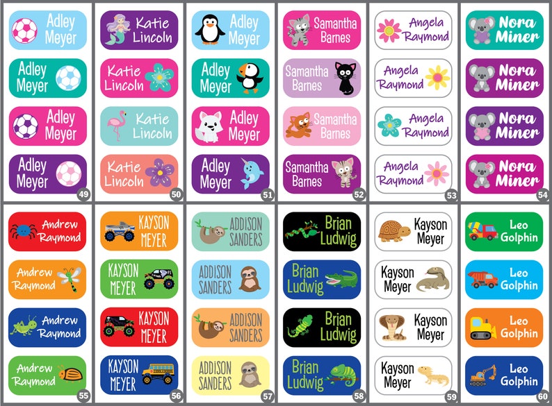 Clothing Tag Labels Daycare Clothing Labels Dishwasher Safe Labels Pick Your Theme image 7