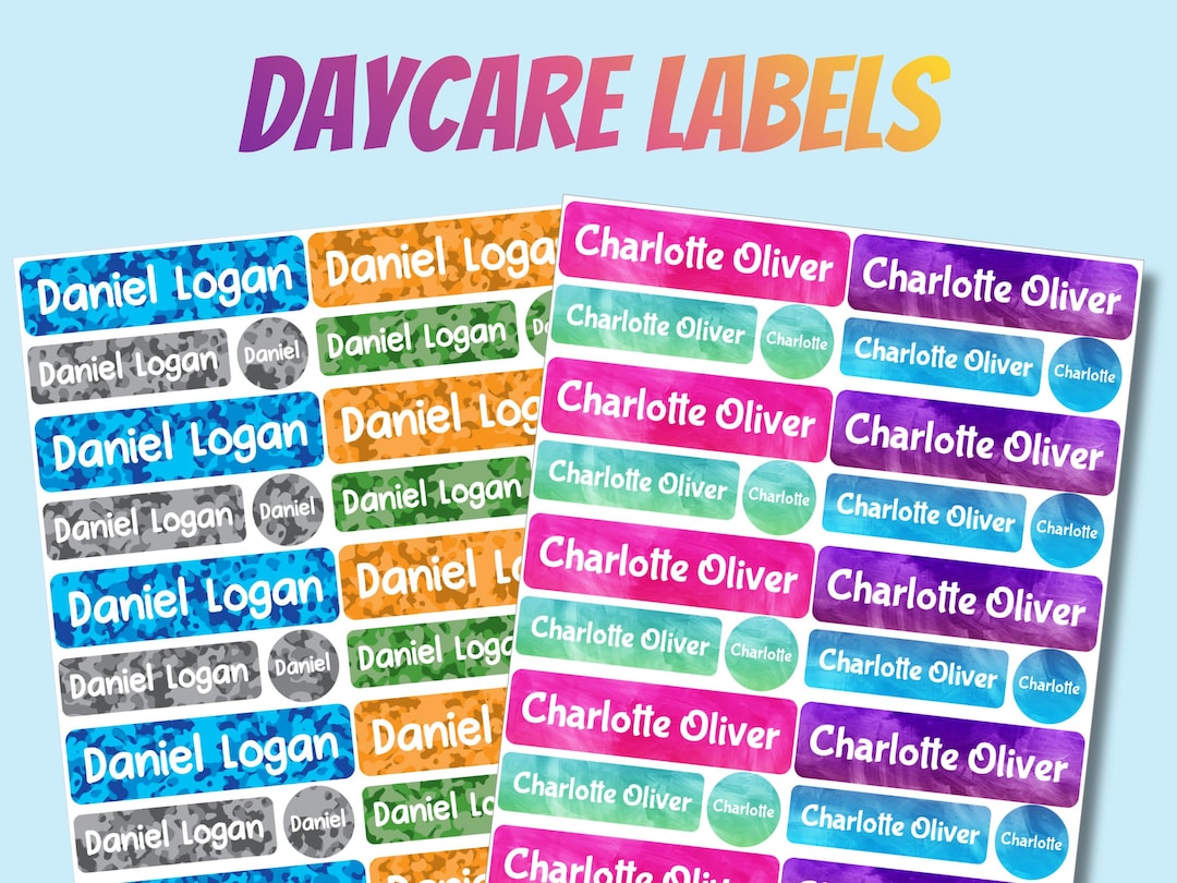 Daycare Labels - Personalized Baby Bottle Labels - Preschool Name ...