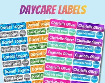 Daycare Labels - Personalized Baby Bottle Labels - Preschool Name Stickers - Waterproof and Dishwasher Safe