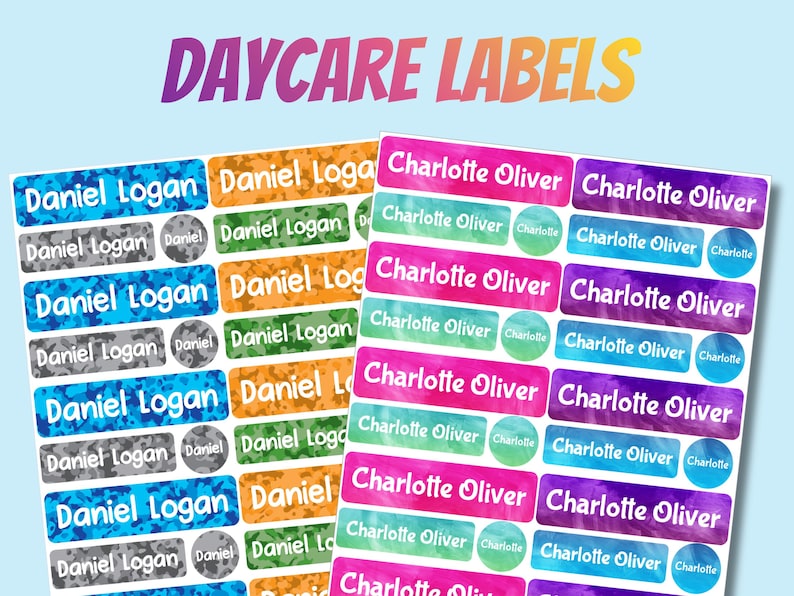 Daycare Labels - Personalized Baby Bottle Labels - Preschool Name ...