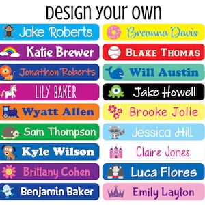 72 School Supply Labels - Skinny - Waterproof Labels - Personalized Name Labels - Labels for School Supplies - Name Stickers