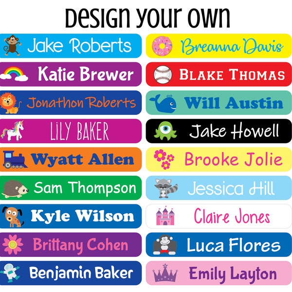 72 School Supply Labels - Skinny - Waterproof Labels - Personalized Name Labels - Labels for School Supplies - Name Stickers