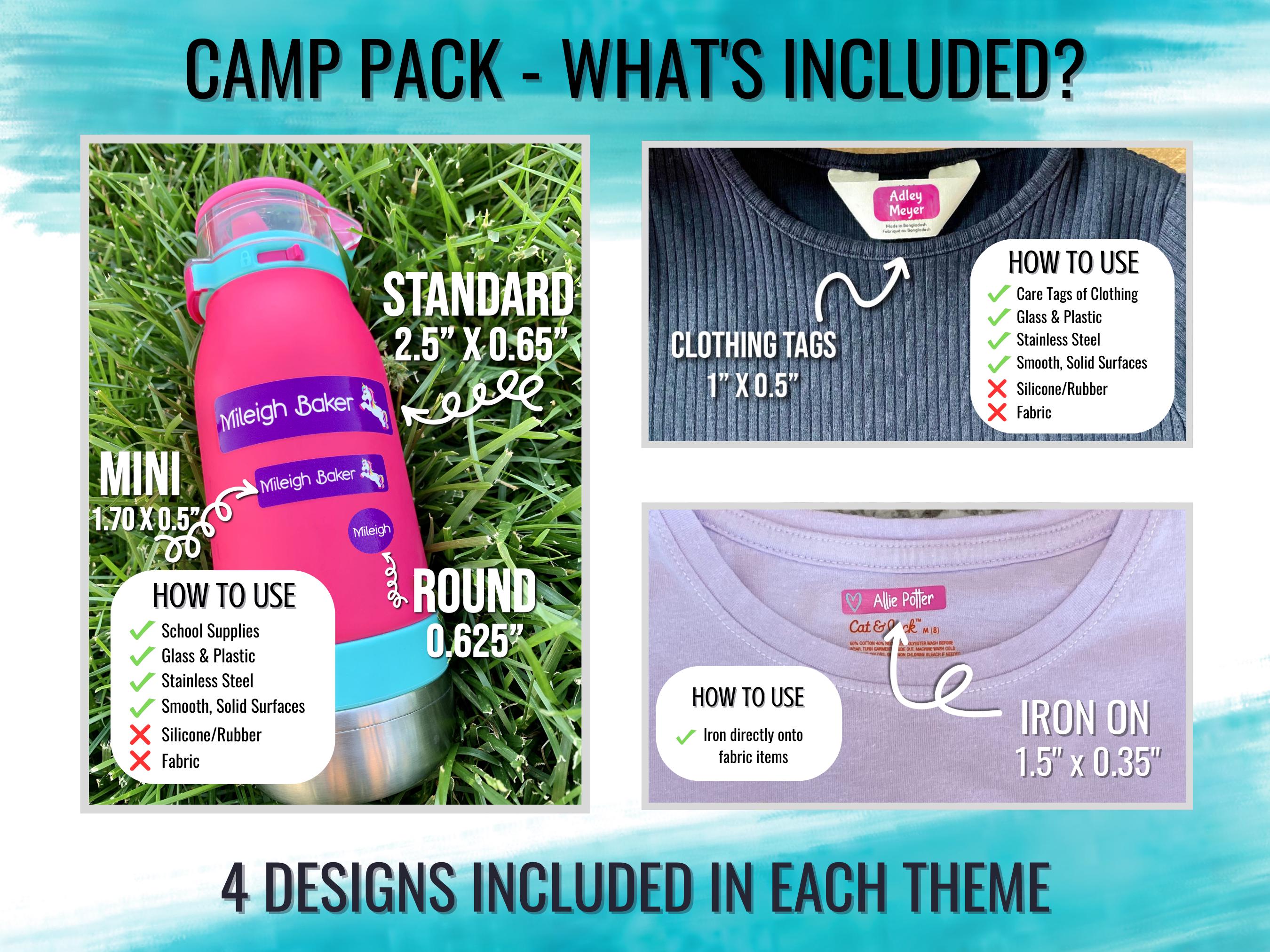 Camp Pack - Summer Camp Name Labels - Personalized Name Stickers ...