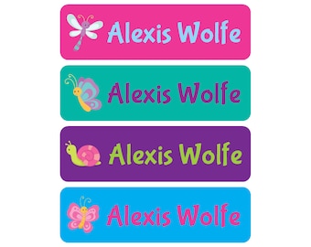 Waterproof Labels - Great for Daycare, Preschool, and School - Insects, Butterflies