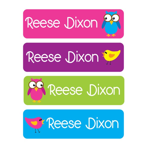 Waterproof Daycare Labels - Great for daycare, preschool, and school - Owls