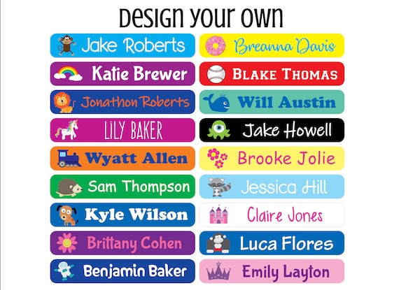 72 Skinny Name Labels For School Supplies School Supply Etsy