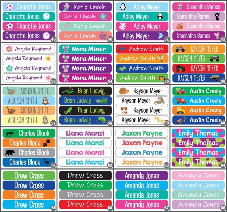 72 Skinny School Supply Labels Waterproof and Dishwasher Safe Personalized Name Labels Labels for School Supplies Name Stickers image 6