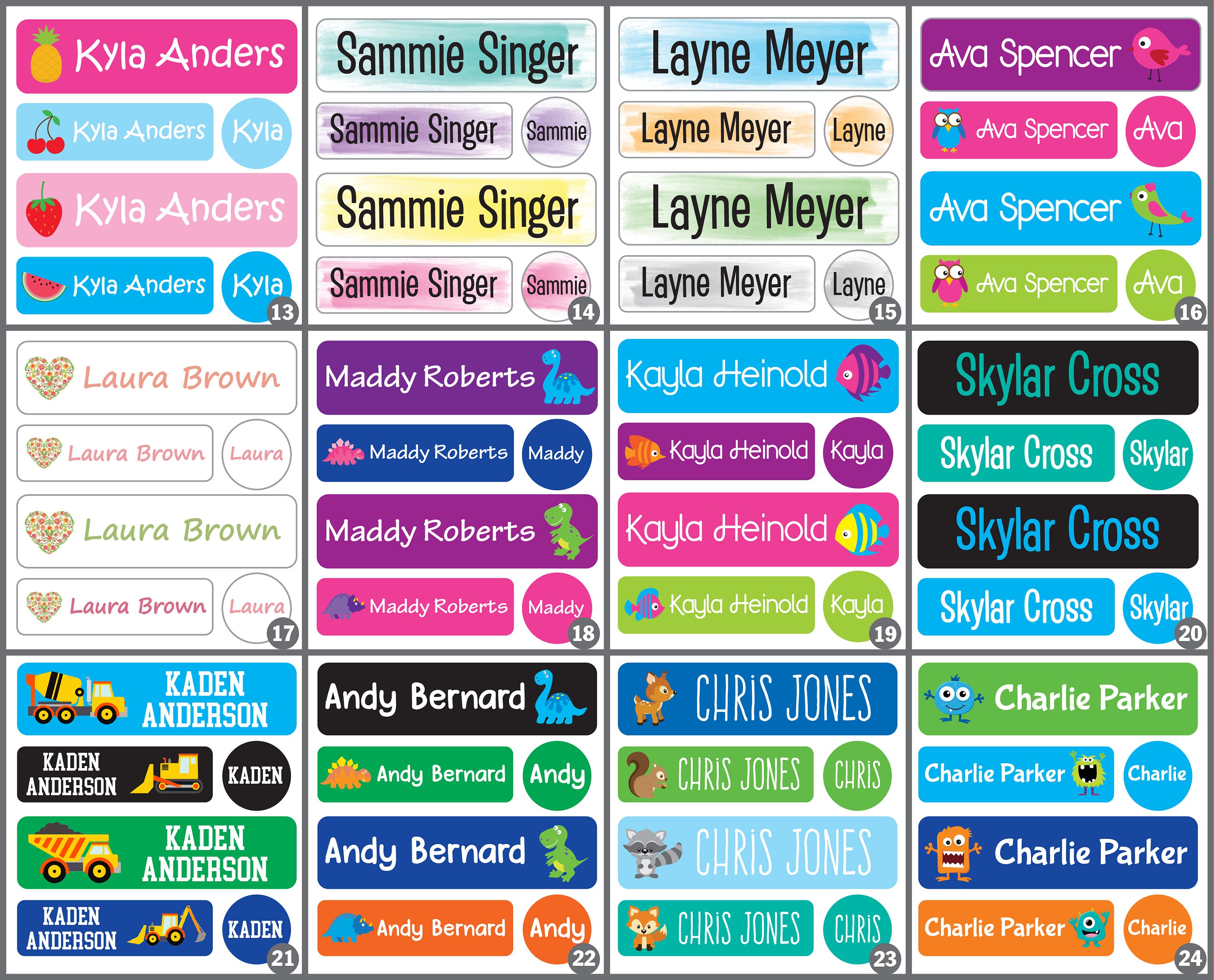 Daycare Pack - Set of 60 Labels - Baby Bottle Labels, Daycare Labels ...