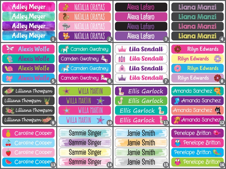 72 Skinny School Supply Labels Waterproof and Dishwasher Safe Personalized Name Labels Labels for School Supplies Name Stickers image 3